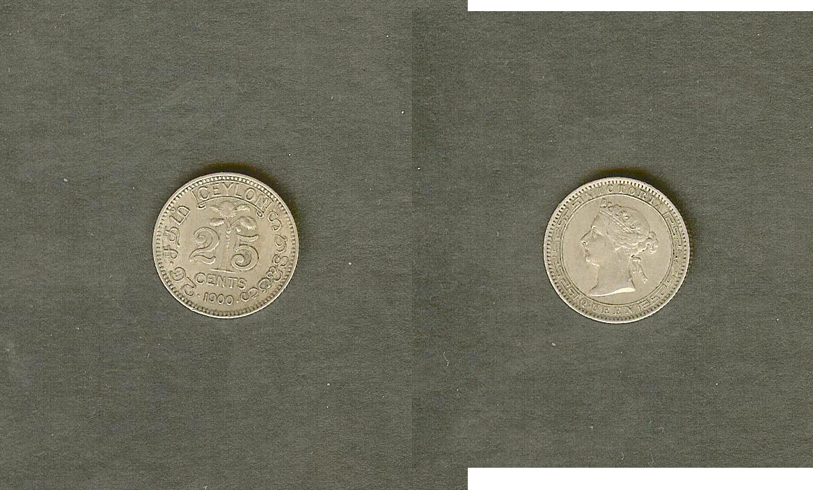 Ceylon 25 cents 1900 gEF